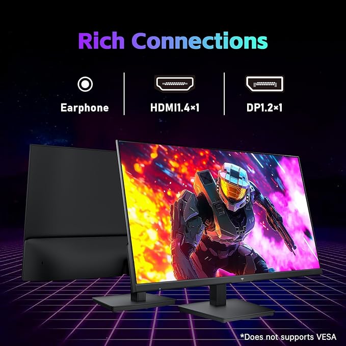 KTC 24 Inch Computer Monitor, FHD 144Hz Office Gaming Monitor, IPS, Adaptive-Sync, HDMI & DP Port, 1500:1 Contrast Ratio, Bluelight Filter, Tilt Adjustable, H24B9S