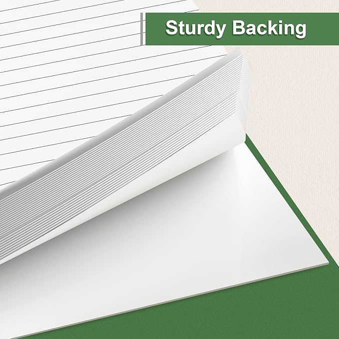 MuiAng 3 Pack Note Pads 5 x 8 Inch, Small Notepad, College Ruled Legal Pads, White Lined Writing Pads for Work or School, 30 Sheets/Pad, Perforated Recycled Note Paper for Note-Taking, Grocery List