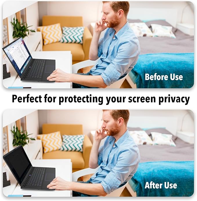 Hoktods 13.3 Inch 16:9 Laptop Privacy Screen Filter, Computer Monitor Privacy Shield, Anti Scratch Anti Spy Anti Glare Blue Light Screen Protector