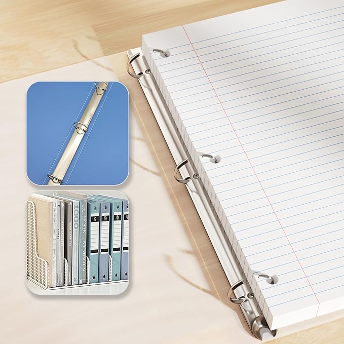 4-Pack White Loose Leaf Paper 520 Sheets Filler Paper 8 * 10.5 College Ruled 3-Hole Punched for 3-Ring Binders Notebook Lined 8" x 10.5"