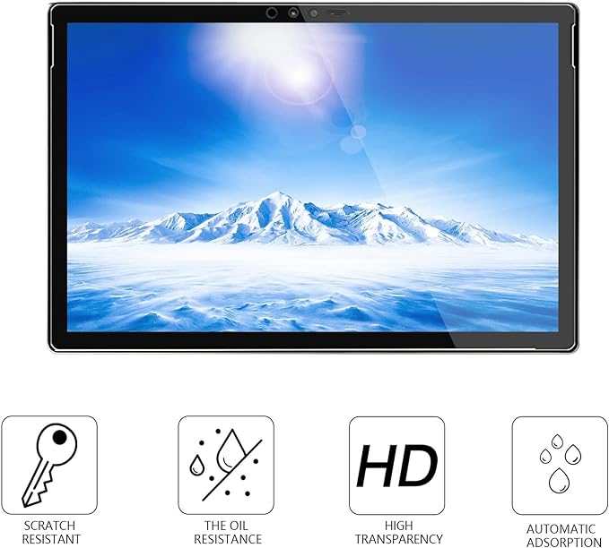 Megoo Screen Protector for Surface Pro 3, Tempered Glass, HD Clear-Scratch resistant-Friendly Touching Screen - Designed for Microsoft Surface Pro 3 (12 inch) ¡­