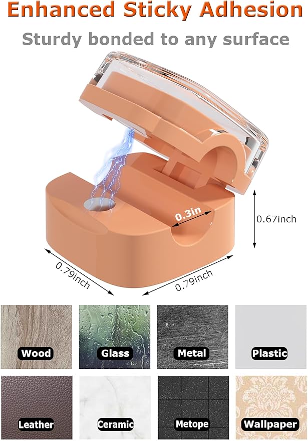 Magnetic Cable Clips, Adjustable Cord Holder Management, Adhesive Wire Keeper Organizer for Home Office Desk Phone PC Car Wall Desktop Nightstand Appliance (8-Pack Crystal Multicolor)