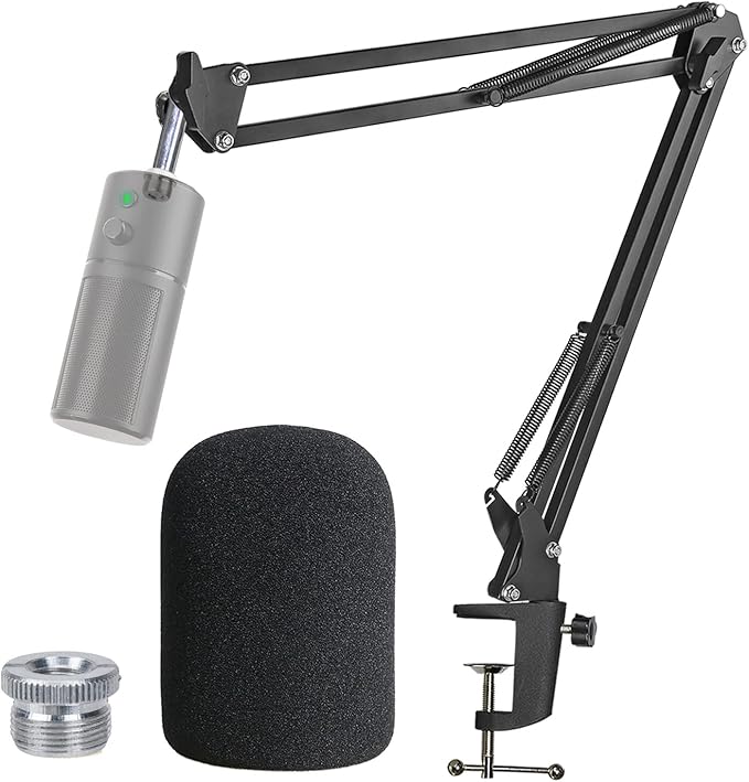 Razer Seiren X Boom Arm with Pop Filter - Mic Stand with Foam Cover Windscreen for Razer Seiren X Streaming Microphone by YOUSHARES