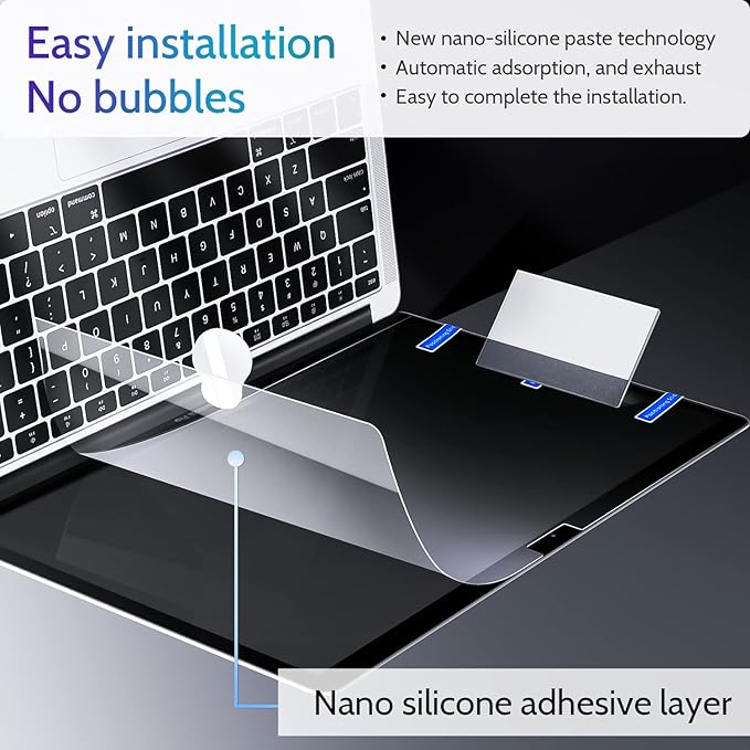 Peslv 3-Pack Anti Blue Light Screen Protector for MacBook Air 13.6/13 Inch (2022-2025, M2 M3 M4 Chip), 13.6inch Mac Laptop Glare Filter Uv Blocker Shield Cover Eye Protection Film