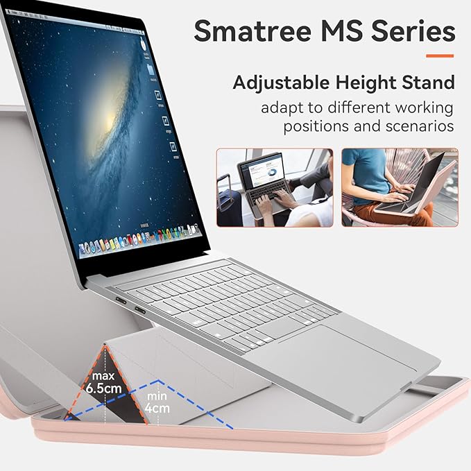 Smatree MS85T Hard EVA Protective Sleeve Case with Stand Compatible for 15.6 inch Acer Aspire Go 15, for 15.6 inch Acer Aspire 5 A515-58M-7570, for 16inch Swift Edge 16 Laptop, Pink
