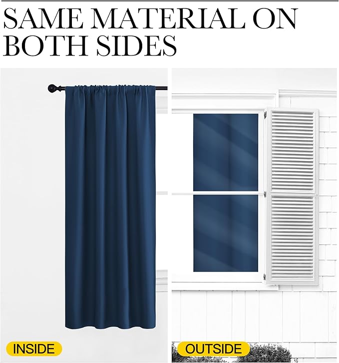 NICETOWN 2 Panels Blackout Curtains, Rod Pocket Thermal Insulated Drapes