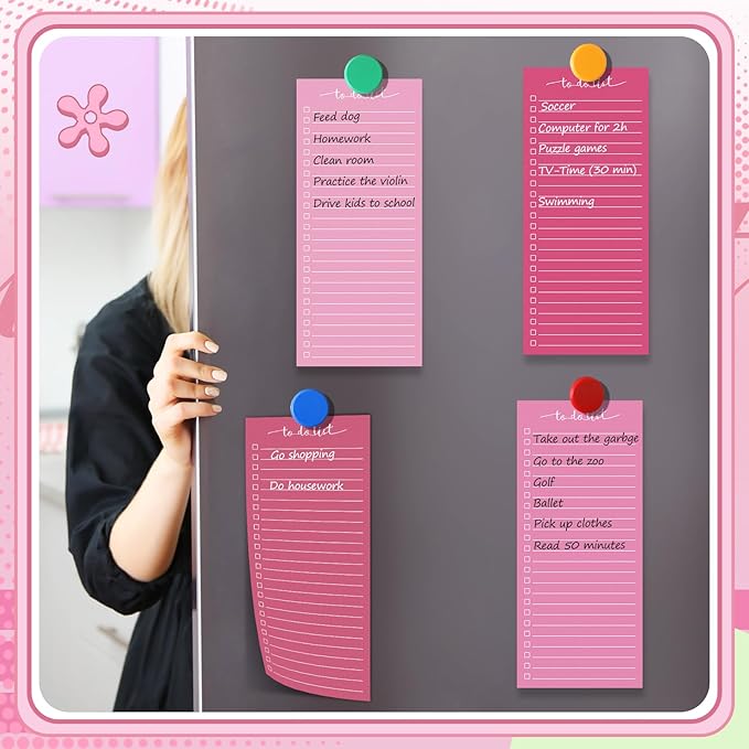 Censen 10 Pack 500 Sheets To Do List Notes Daily Checklist Notepads with 50 Sheets Each Undated Color Memo Pad Block Shopping List Pad Weekly Plan Notepad Organizer Planners (Gradient Pink,Lined)