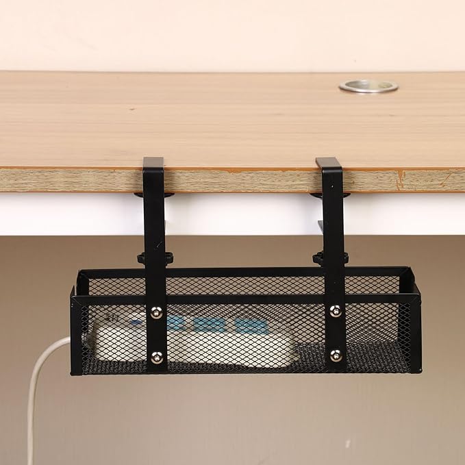 Under Desk Cable Management Tray | Space Saving Cord Organizer,Under The Desk Cable Management | for Family Friends Students Adults Men Women Home Indoor Office Study Kitchen