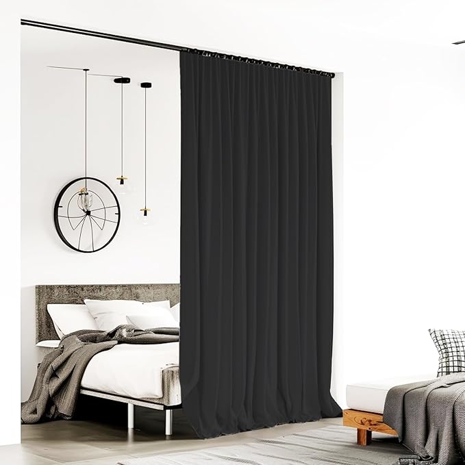 Room Divider Curtains for Ceiling Track Rod, 4.3 ft Wide x 9 ft Tall, 1 Panel