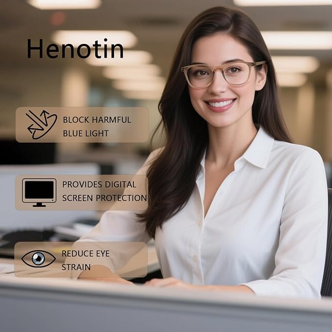 Henotin 3-Pack Blue Light Blocking Reading Glasses,Spring Hinge Computer Readers for Men Women,Anti UV Ray Filter Eyeglasses (Mixed Color-3, 0.75, Diopters)