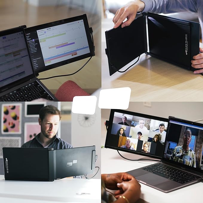 Portable Monitor for Laptops, New Mobile Pixels Duex Plus DS 13.3" Full HD IPS Dual Laptop Monitor, USB C/HDMI Plug and Play Laptop Screen Extender,Windows/Mac/Android/Switch Compatible