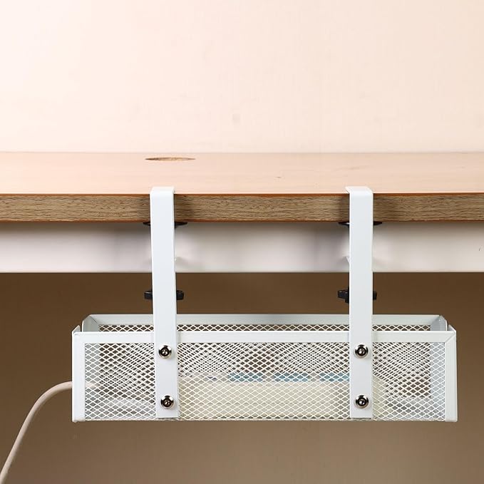 Cable Management Under Desk Tray,Non-Drilling Wire Organizer - Wire Organizer Under Desk - for Family Friends Students Adults Men Women Home Indoor Office Study Kitchen