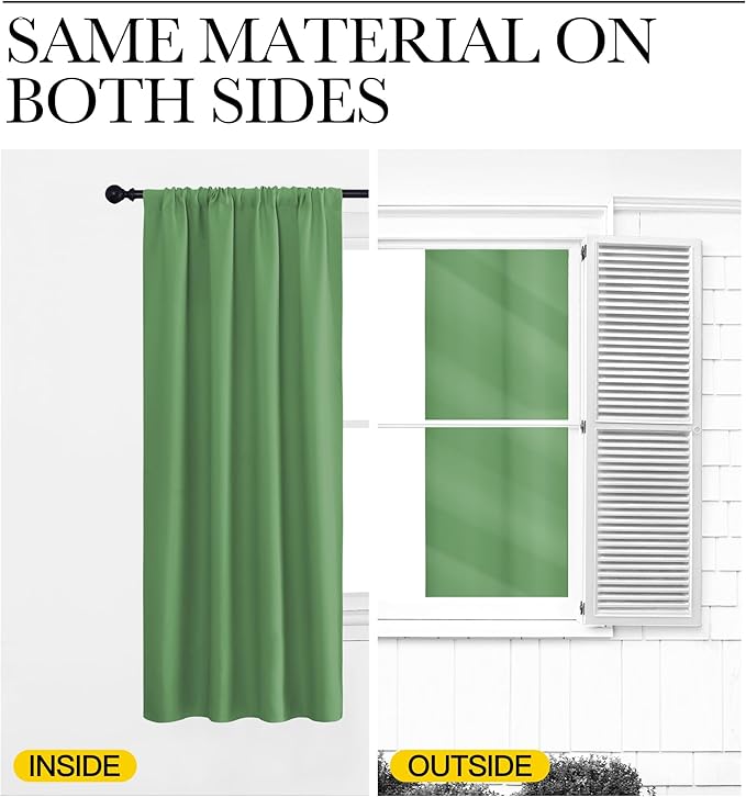 NICETOWN RV Blackout Curtains for Camper Windows, Froest Green, Short Blackout