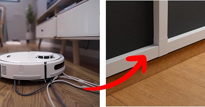 315" Cable Hider, Wire Cover, Cables Raceway for Cord Hide, Long, Large, White and paintable Cords Cover Concealer Conduit Channel, TV, Ethernet Molding Electrical Wires Management Kit