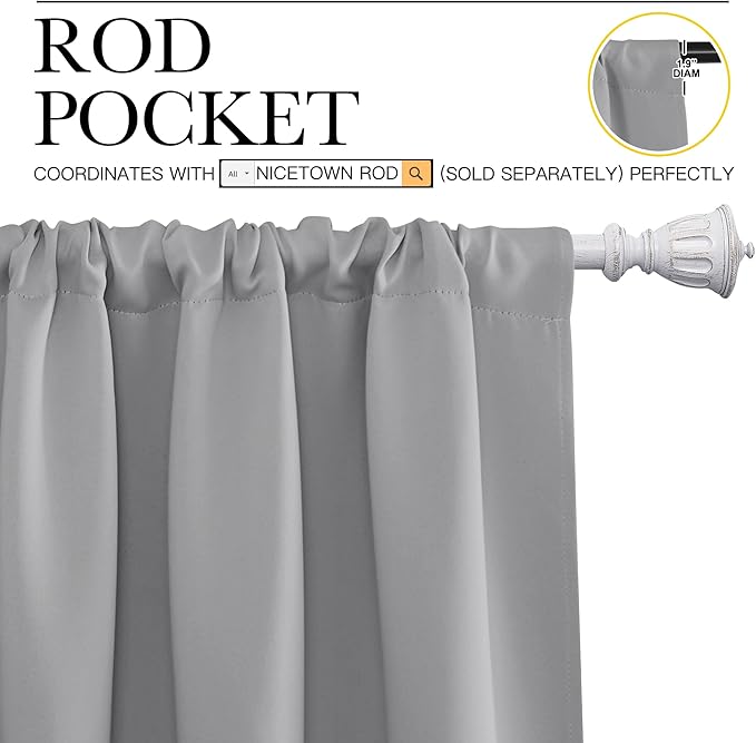NICETOWN Short Room Darkening Curtains