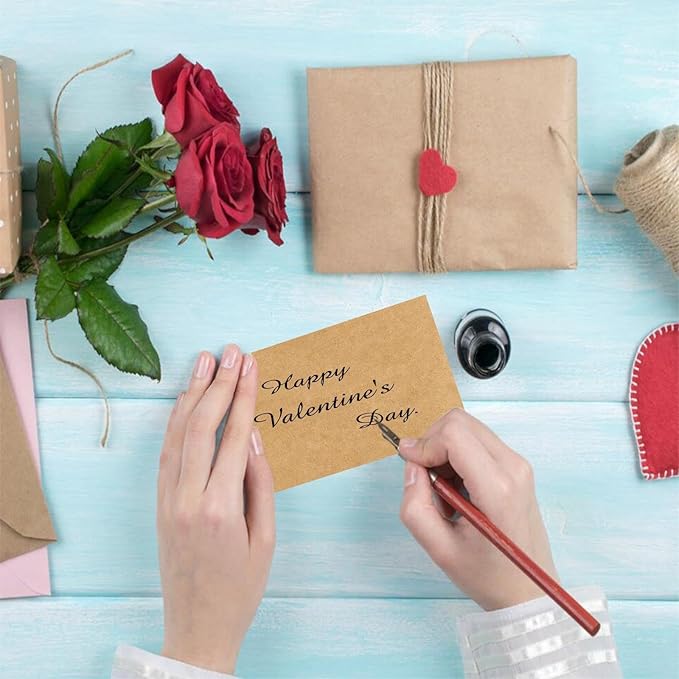 4 x 6 Blank Kraft Cards (Set of 100) - Thick, Heavy Card Stock for Post Cards, Photo Paper Invitations, Greeting, Note, Thank You, Index Cards - Plain for Writing, Stamping, Printing, Art, DIY Making