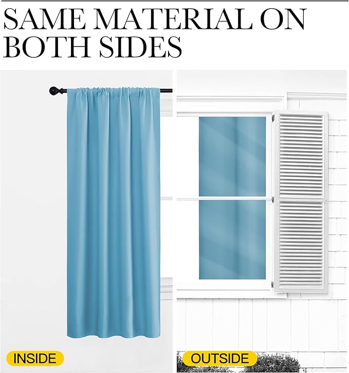 NICETOWN Kitchen Window Blackout Curtain Panels