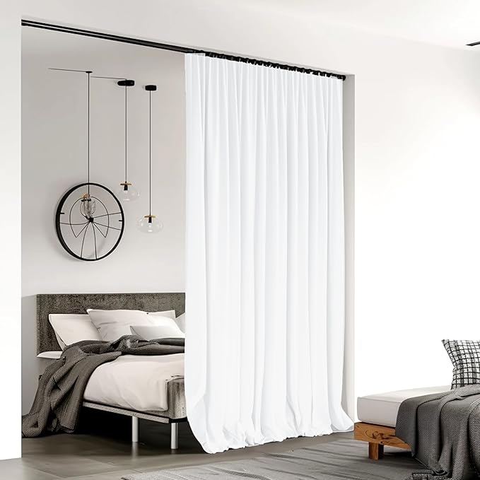 Room Divider Curtains for Ceiling Track Rod, 12.5 ft Wide x 7 ft Tall, 1 Panel