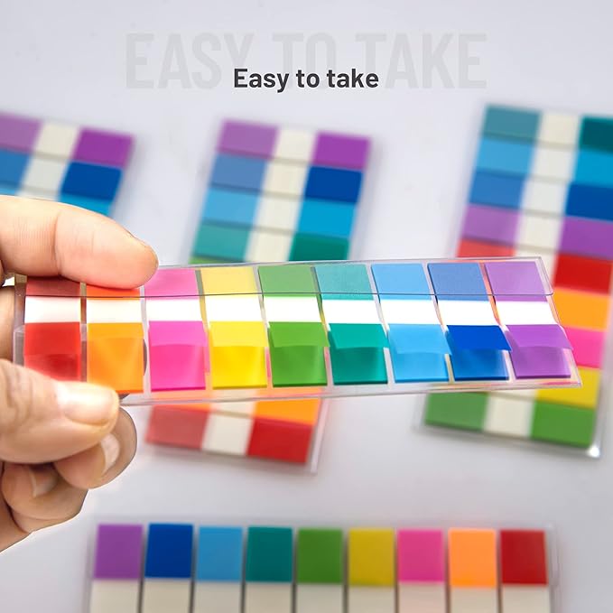 Golcellia 540 Pieces Transparent Sticky Notes Page Markers Book Tabs Sticky Note Tabs Sticky Page Tabs, Pop Up Index Tabs, Tabs for Annotating Books