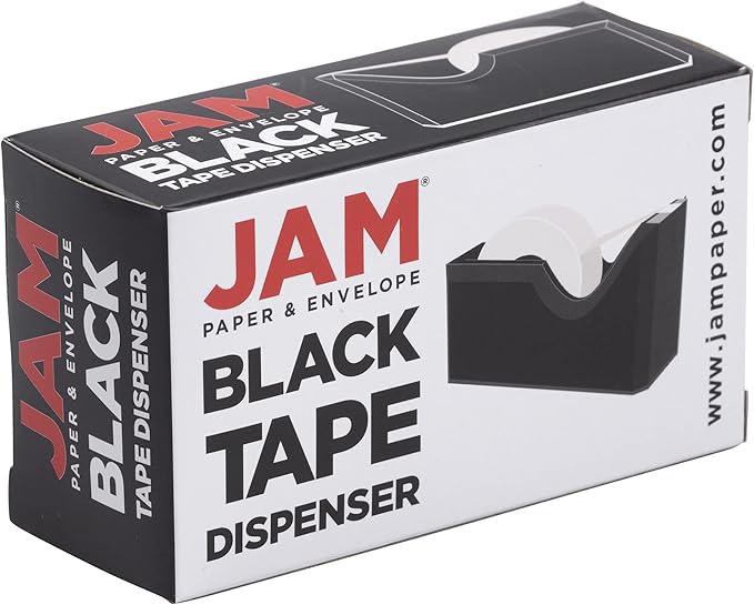 JAM PAPER Colorful Desk Tape Dispensers - Black - Sold Individually