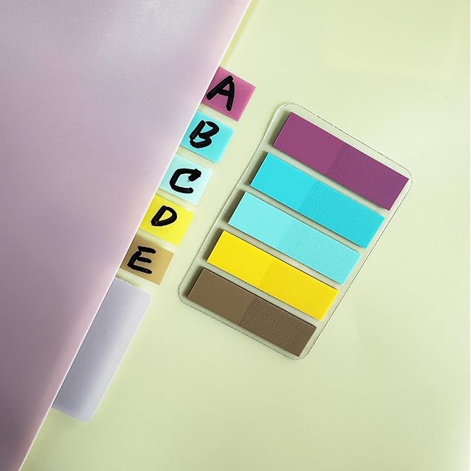 ELII 500 PCS Sticky Index Tabs 2 Inch Book Tabs,Clear Sticky Notes for Pages Notebooks File Tabs Self Adhesive