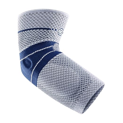 Bauerfeind - EpiTrain - Elbow Support - Targeted Compression for Chronic Elbow Pain - Size 4 - Color Titanium