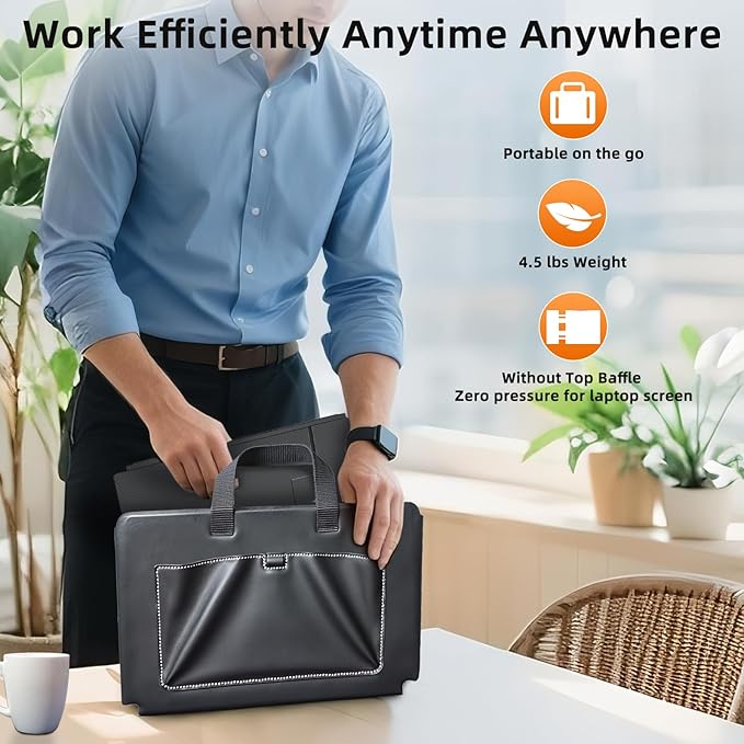 ZUMWALT Laptop Screen Extender, 14" Triple Portable Monitor for Laptop, 1080P FHD Screen Extender Monitors for 13"-16.5", Monitor Extender for MacOS/Windows/Chrome (Built-in Speakers)