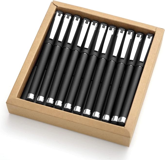 MiSiBao 0.5mm Black Ink Gel Ink Rollerball Pens 2 in 1 Medium Point Pens with Stylus Work Pen Smooth Writing for Office (Black Ink 18-pack 0.5mm Black)