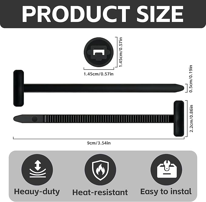 Nylon Universal Cable Tie Buckle, 2026 New Upgrade Heavy Duty Self-Locking Rivet Zip Ties Holder, Multifunctional Cable Tie Buckle for Car Daily Repair, Home, Office, Workshop (100 Pcs)