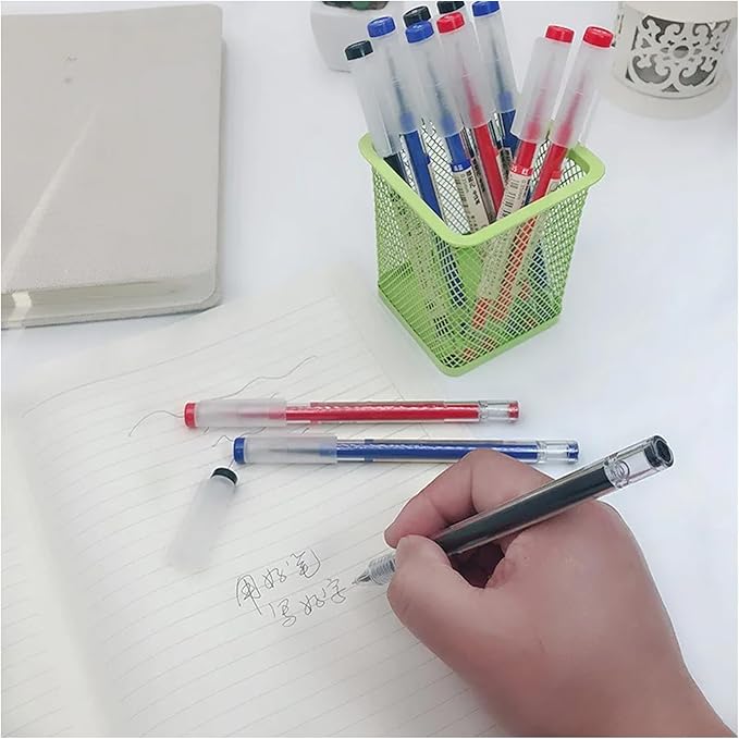 Gel Ink Pen Quick Drying Liquid Ink Pens fine point Japanese Style Pens 0.38 mm Ballpoint Maker Pen School Office student Exam Writing Stationery Supply Technical Pens 12Pcs(4 Black 4Blue 4Red)