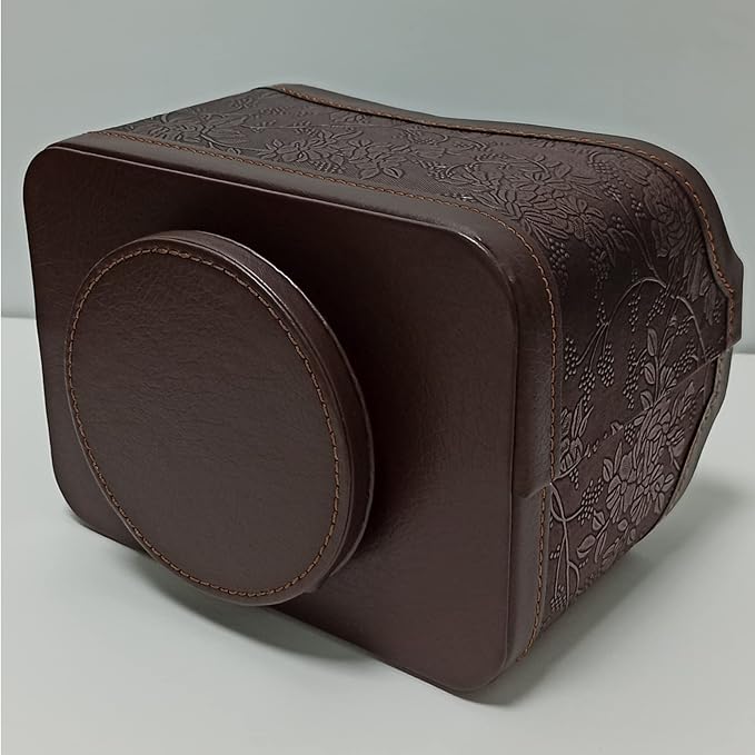 Antique Leather Remote Control Holder 360 Degree Spinning,Desk Rotating Organizer/Caddy for TV Remote Controllers,Pen,Calculator Media Player,DVD,Office Supplies,Mobile Phone Storage Box (Retro)