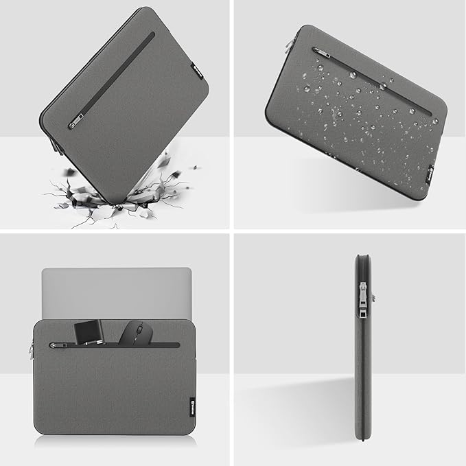 Smatree SlimPro Laptop Sleeve Case for 14 inch HP EliteBook 640 G10/G9, for 14 inch HP EliteBook 645 G9/840 G8, Laptop Case with Accessory Pocket, Patented Super-Corner Design, Light Grey (S420LG)