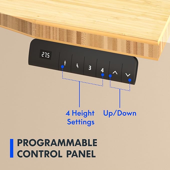 FLEXISPOT E3 Bamboo Dual Motor 72 x 30 Electric Standing Desk Sit Stand Up Desk, Holds 220 lbs, Adjustable Height w/ Memory Presets, Solid Bamboo Curved Desktop & White Frame, Ships in 2 Boxes