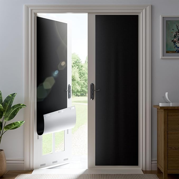 58" W x 72" L 100% Blackout Curtains, Total Darkness No-Drill Black Out Window