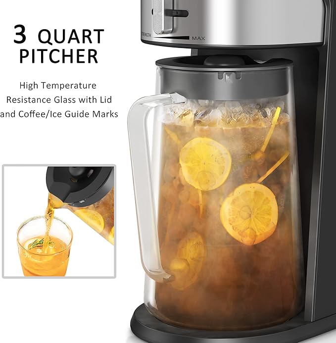 3QT Glass Pitcher for Wirsh Iced Tea & Coffee Maker