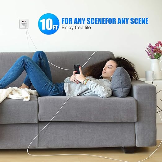 USB Type C Charger for iPhone 17 16 Pro,40W Multiport Type C Charger Fast Charging,2Pack 4Port USB C Wall Charger 10FT USBC Chargers Cord for iPhone 17/17 Pro/17 Air/16 ProMax/16e/15/15 ProMax/15 Plus