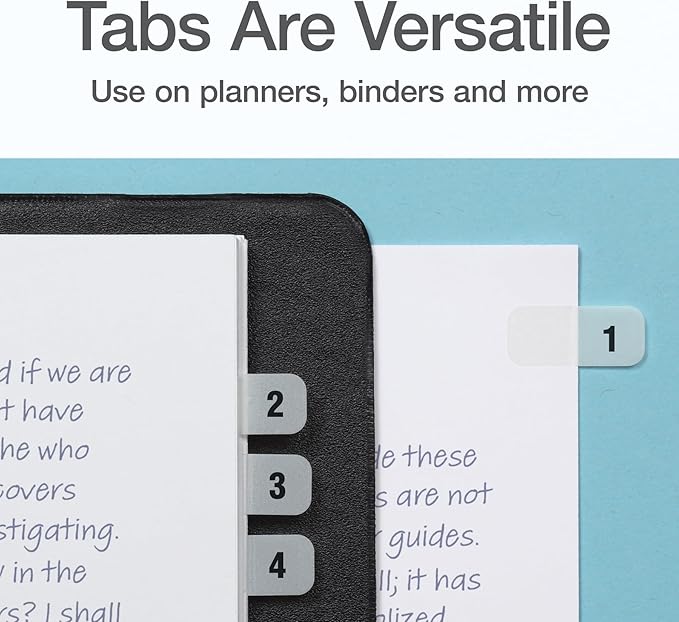 Redi-Tag Weekly Adhesive Tabs, Preprinted Weekday Tabs, 2 Sets of 1-52, 7/17" x 1", 2 Sets, Durable and Customizable Labels with Permanent Adhesive for Planners and Files, White (1006547)