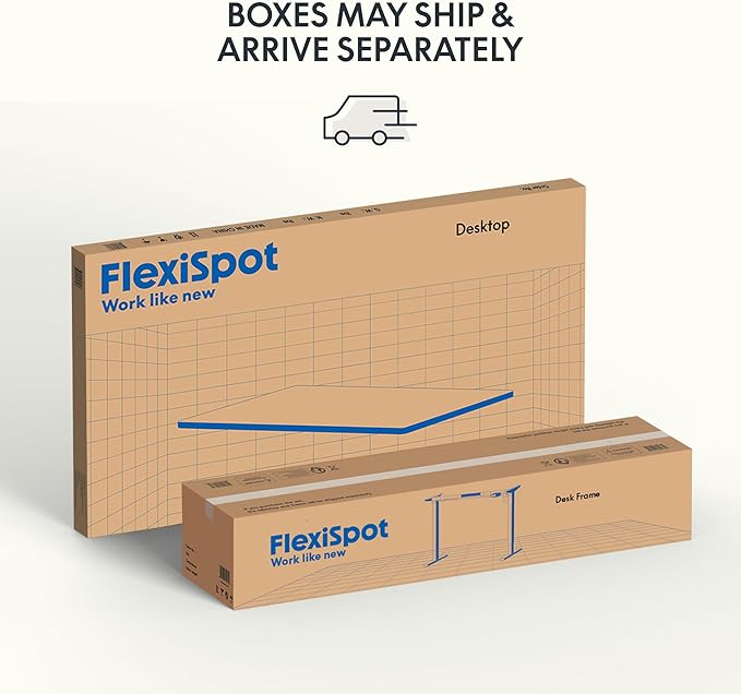 FLEXISPOT EN1 One-Piece Standing Desk, 48 x 24 Inches Electric Height Adjustable Desk for Home Office (Silver Frame + 48 in Mahogany Top, 2 Packages)