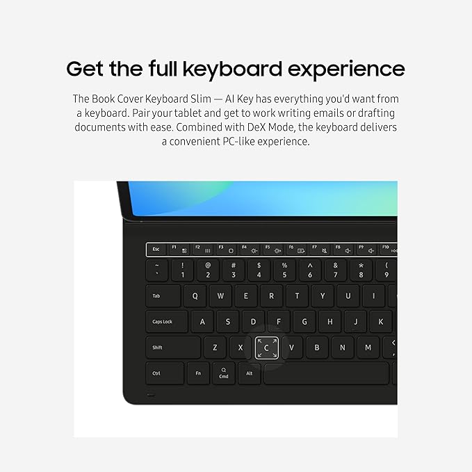 SAMSUNG Galaxy Tab S10 FE 256GB WiFi Android Tablet + Book Cover Keyboard Slim, Large Display, Long Battery Life, Powerful Processor, S Pen, US Version, 2025, 2 Yr Manufacturer Warranty, Gray