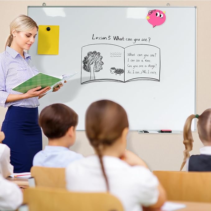Magnetic Writeboard 24X36 Dry Erase Board Hanging & Wall Mounted Whiteboard S Aluminium Frame Message Boards for Home, School, Office, Kitchen