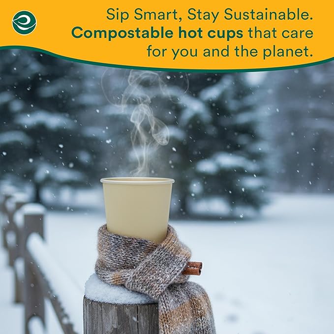 ECO SOUL 200 Pack 12 oz Disposable Coffee Cups Eco-Friendly, Biodegradable, Compostable, Leak-free & Sturdy To Go Hot Drink Travel Bagasse Cup for Tea, Chocolate, Party, Picnic & Cafe, Office & Home