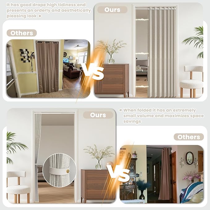 AJAZZ Blackout Accordion Door Curtains