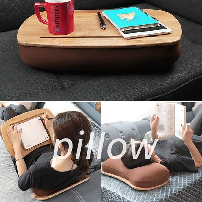 SUMISKY Lap Desk-Portable Laptop Table with Bamboo Platform Phone Holder (M(18.5"x11.8"))