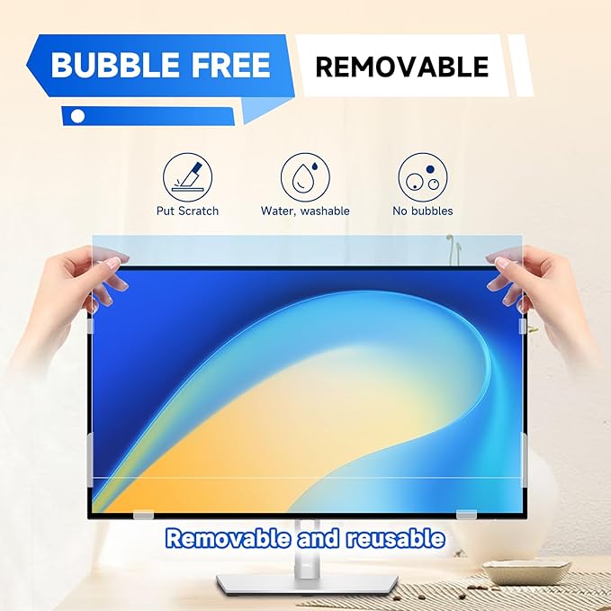 IPROKKO 【2 Pack】 23.8 inch Anti-Blue Light Monitor Screen Protector for 16:9 Widescreen,Removable Anti Glare Blue Light Blocking Screen Filter，LED PC Anti-UV Eye Protection Filter Film
