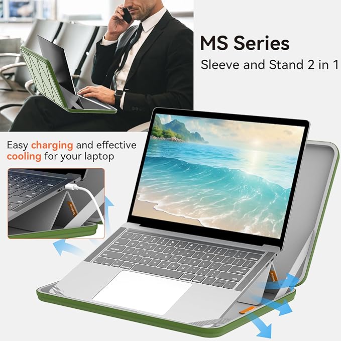 Smatree MS112 Hard EVA Protective Case with Stand Compatible for 16 inch Acer Predator Helios 16/Neo 16 Gaming Laptop,for Nitro 16 AN16-41-R6HK,15.6inch Predator Helios 3D 15 Spatiallabs, Green
