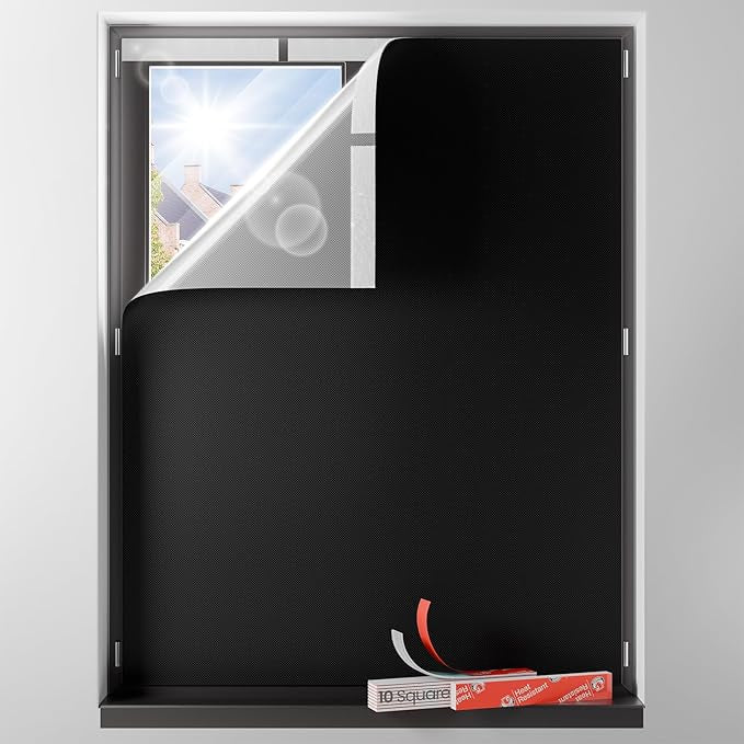 Sumobaby Blackout Curtains Portable 48" Wx48 H, No Drill Black Out Window Cover