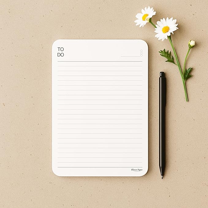 To Do List Notepad – (2 Pack, 50 Sheet Each) A5 Size (8.3"x5.8") Premium Thick Paper With Cardboard Back Support, Undated Daily Planner Notepad, Daily To Do List Notebook, Ruled Pages, Deadline Column.