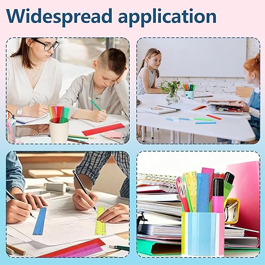 30Pcs 6 Inch Rulers with Inches and Centimeters in Bulk，Plastic Ruler in Assorted Colors, Clear Ruler, Transparent Rulers Bulk for Students Back to School Office Supplies(30Pcs)