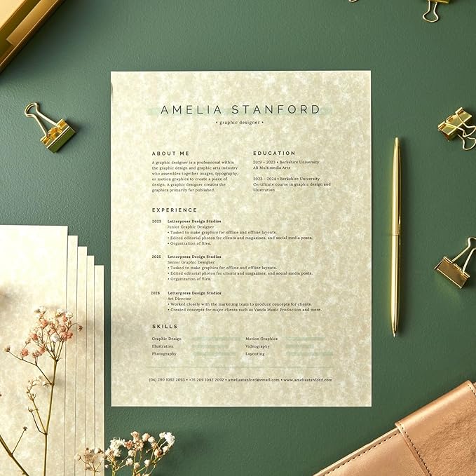 Best Paper Greetings Parchment Paper - 8.5 x 11 In, Ivory, 90 GSM, 96 Sheets - Resume & Certificate Paper - Printer Stock for Awards & Diplomas