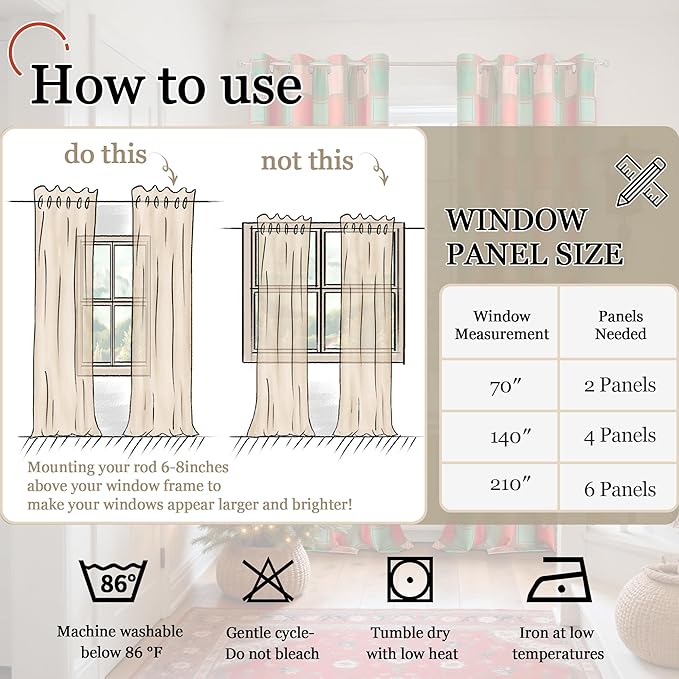 Lajode Red and Green Curtains for Living Room